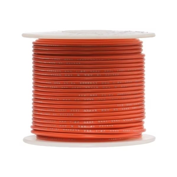 18 AWG Gauge Solid Hook Up Wire, 100 ft Length, Orange, 0.0403